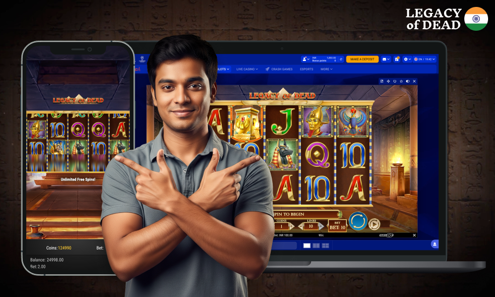 The demo version and playing Legacy of Dead for real money have some differences, it is better for Indian users to know about them before starting the game