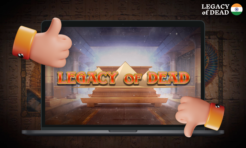 Legacy of Dead slot machine has both pros and cons, which users from India should familiarize themselves with before starting the play